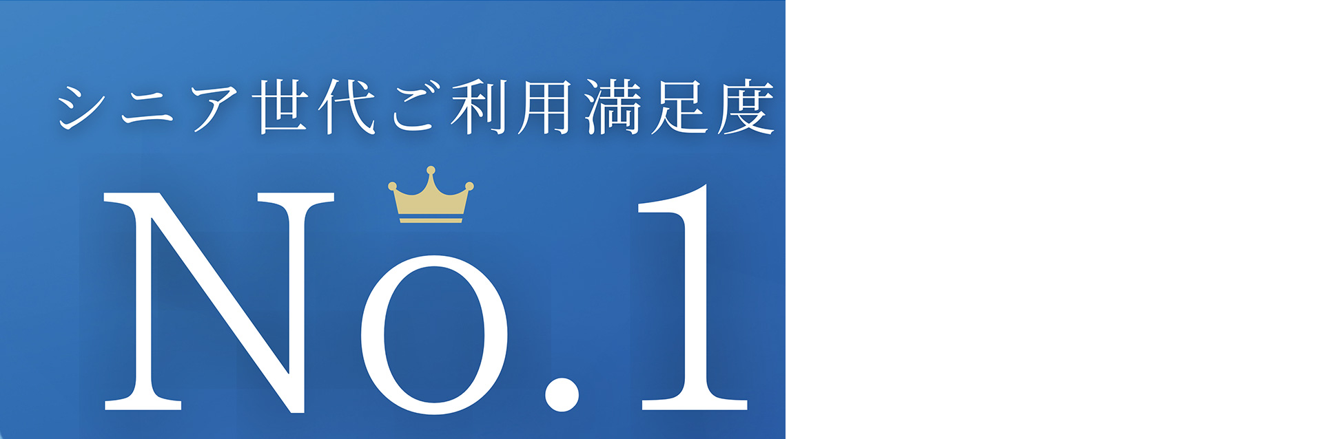 シニア世代ご利用満足度 No.1